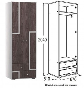 Шкаф 670 мм 2-х дверный для одежды Омега 16 (штанга) в Серове - serov.mebel-e96.ru